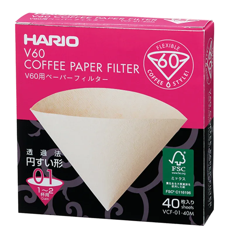 Hario – V60 Filterpapier Natural, 01, 40st.