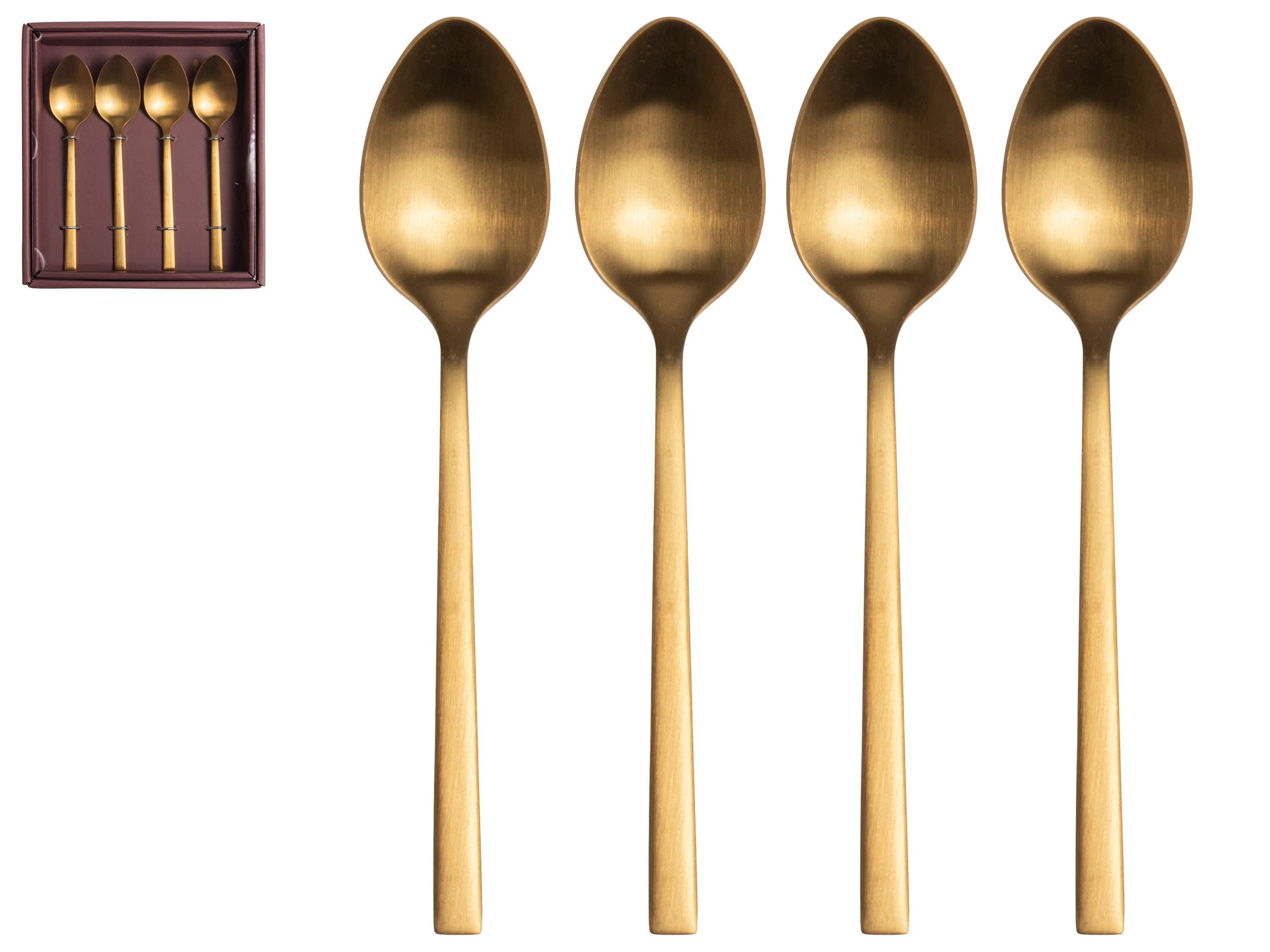Koffielepeltje koper, 4 stuks