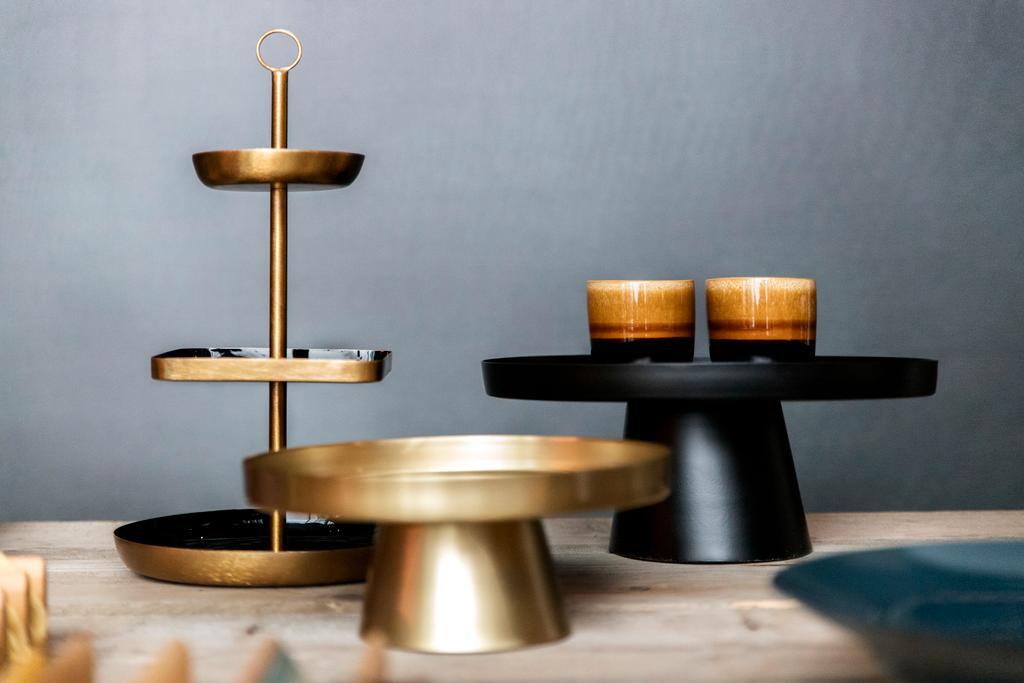 Deco/taarthouder metaal, goud