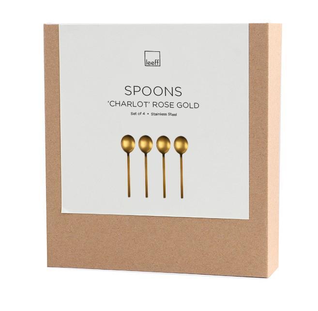 LEEFF, lepeltjes roze goud Charlot, set van 4