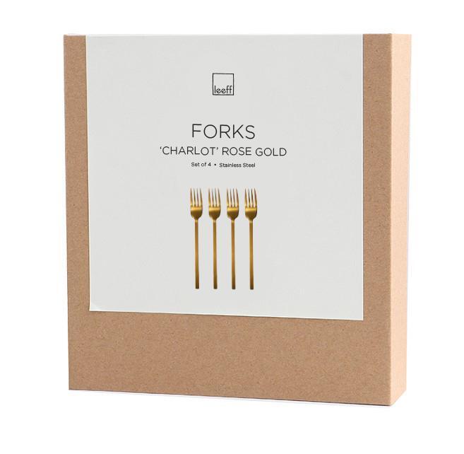 LEEFF, vorkjes roze goud Charlot, set van 4
