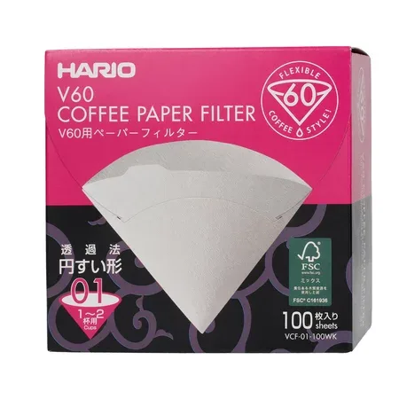 Hario - V60 Filterpapier Wit, 01, 100st.