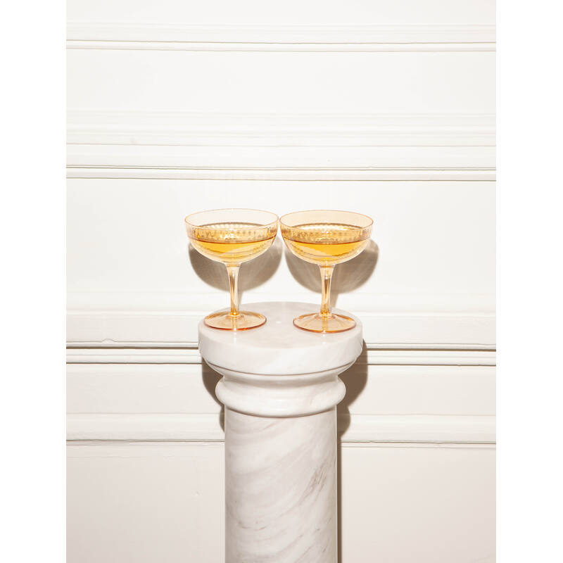 Vondels - Champagne Coupeglazen, Amber, Set van 2