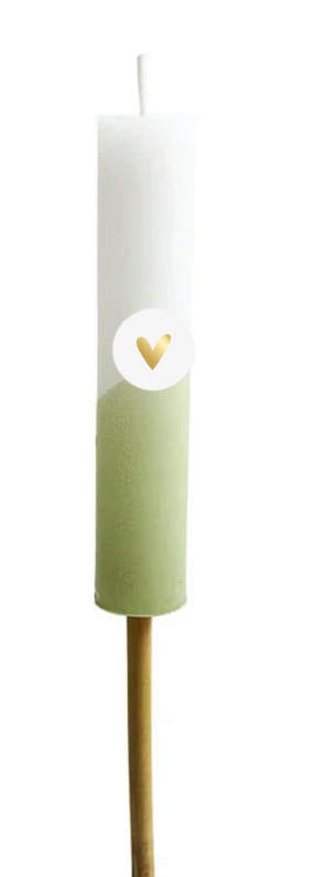 Zoedt - Tuin fakkel half dipped groen/wit, 'Hart goud'