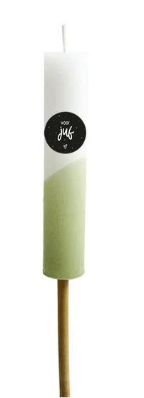 Zoedt - Tuin fakkel half dipped groen/wit, 'Zwart wit hartje'