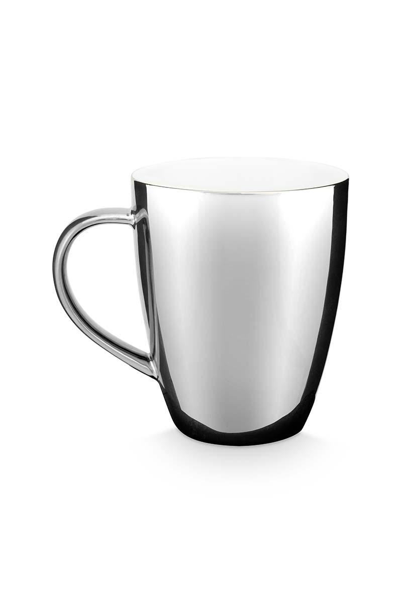 Set van 2 XL mokken, zilver, 400ml