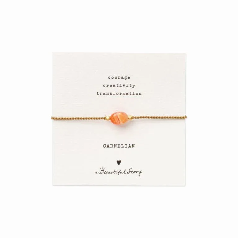 A Beautiful Story – Edelsteenkaart met armband, Carneool