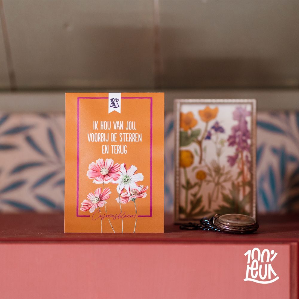 Bloemenzaadjes 'Ik hou van jou', Cosmosbloem – 100% Leuk