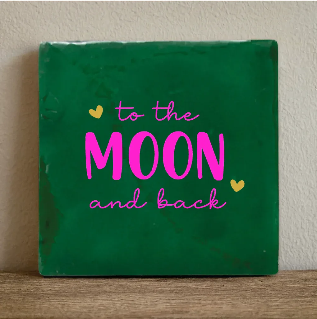 Label2x - Tegeltje 'To the moon and back'