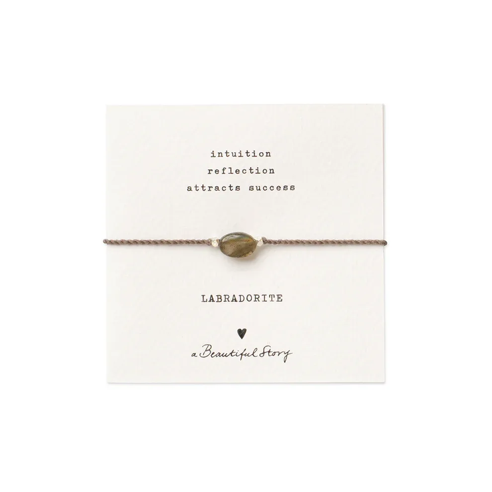 A Beautiful Story – Edelsteenkaart met armband, Labradoriet