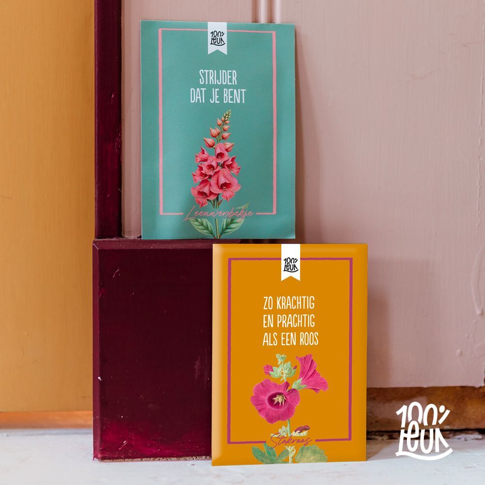 100% Leuk - Bloemenzaadjes 'Zo krachtig en prachtig', Stokroos
