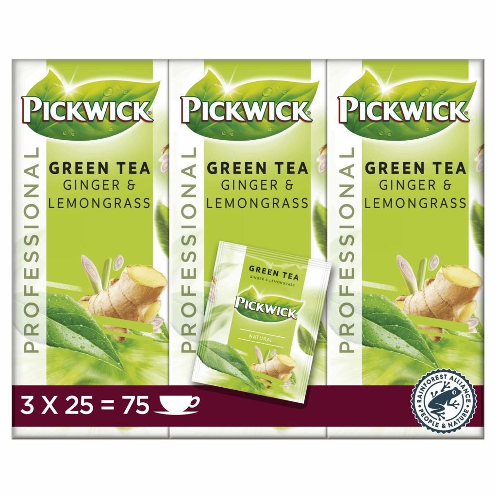 Pickwick Groene thee Gember Citroen, 75x2g met envelop