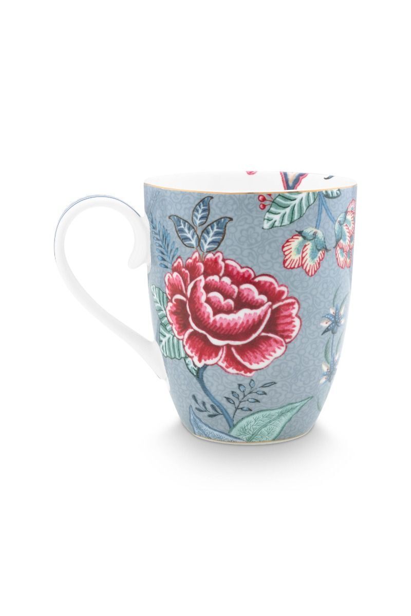 Pip Studio - Flower Festival Lichtblauw, Mok Groot, 350 ml