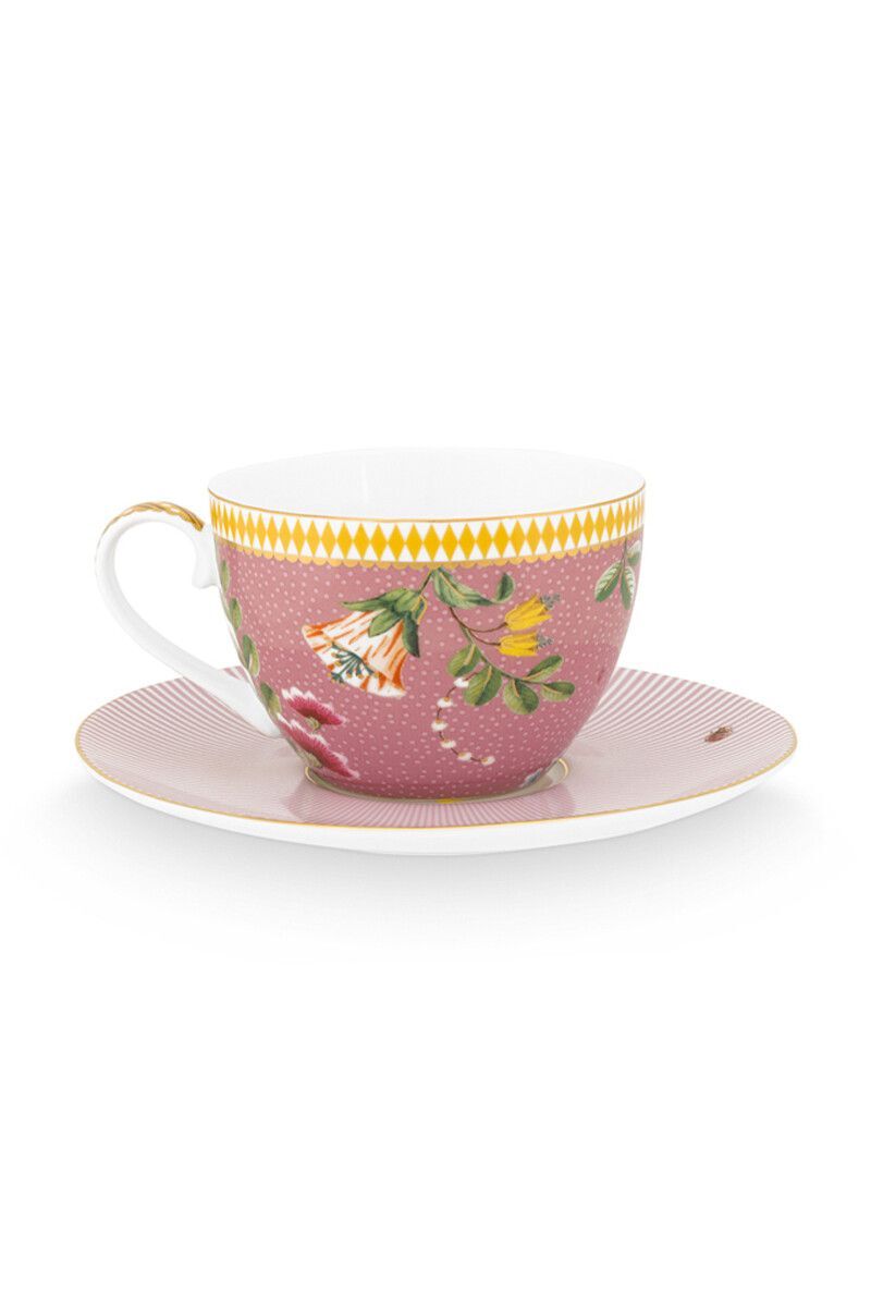 Pip Studio - La Majorelle Roze, Cappuccino Kop & Schotel, 280ml