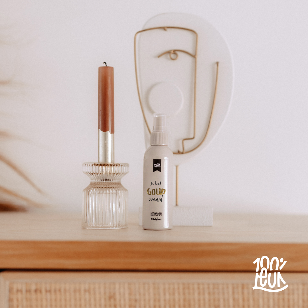Roomspray 'Je bent goud waard' – 100% Leuk