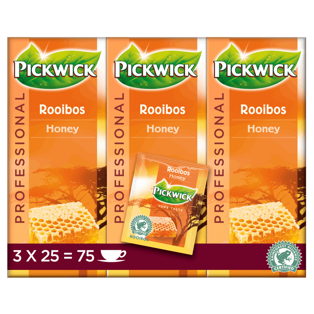 Pickwick Rooibos Honing, 75x1,5g met envelop