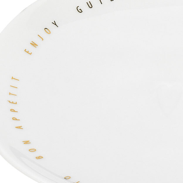 Räder, gebaksbordje, wit met goud