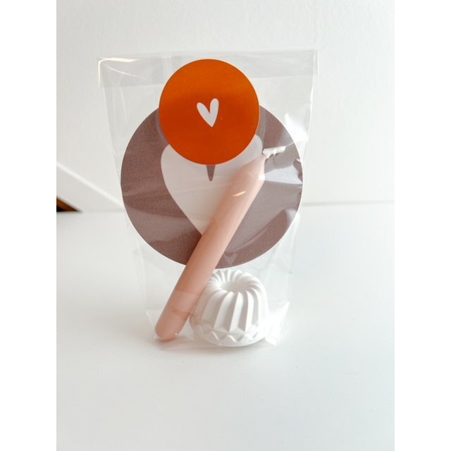 Mini Cadeautje Staand, Hart Oudroze