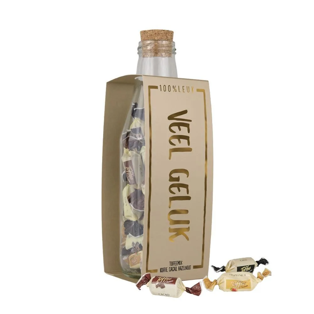 100% Leuk - Momenten fles 'Veel geluk'