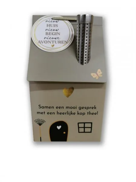 Natural Flowercards - Theehuisje 'Nieuw huis, Nieuw begin, Nieuwe avonturen'