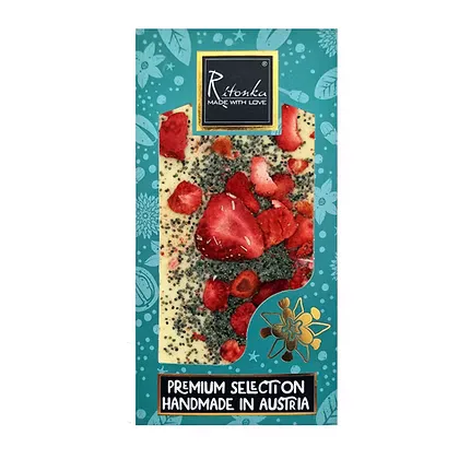 Ritonka Premium witte chocolade – maanzaad en aardbei