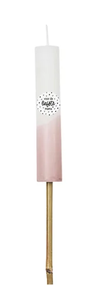 Zoedt - Tuin fakkel half dipped roze/wit, 'Voor de liefste mama'