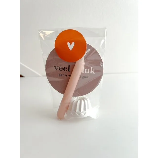 Mini Cadeautje Staand, Veel Geluk