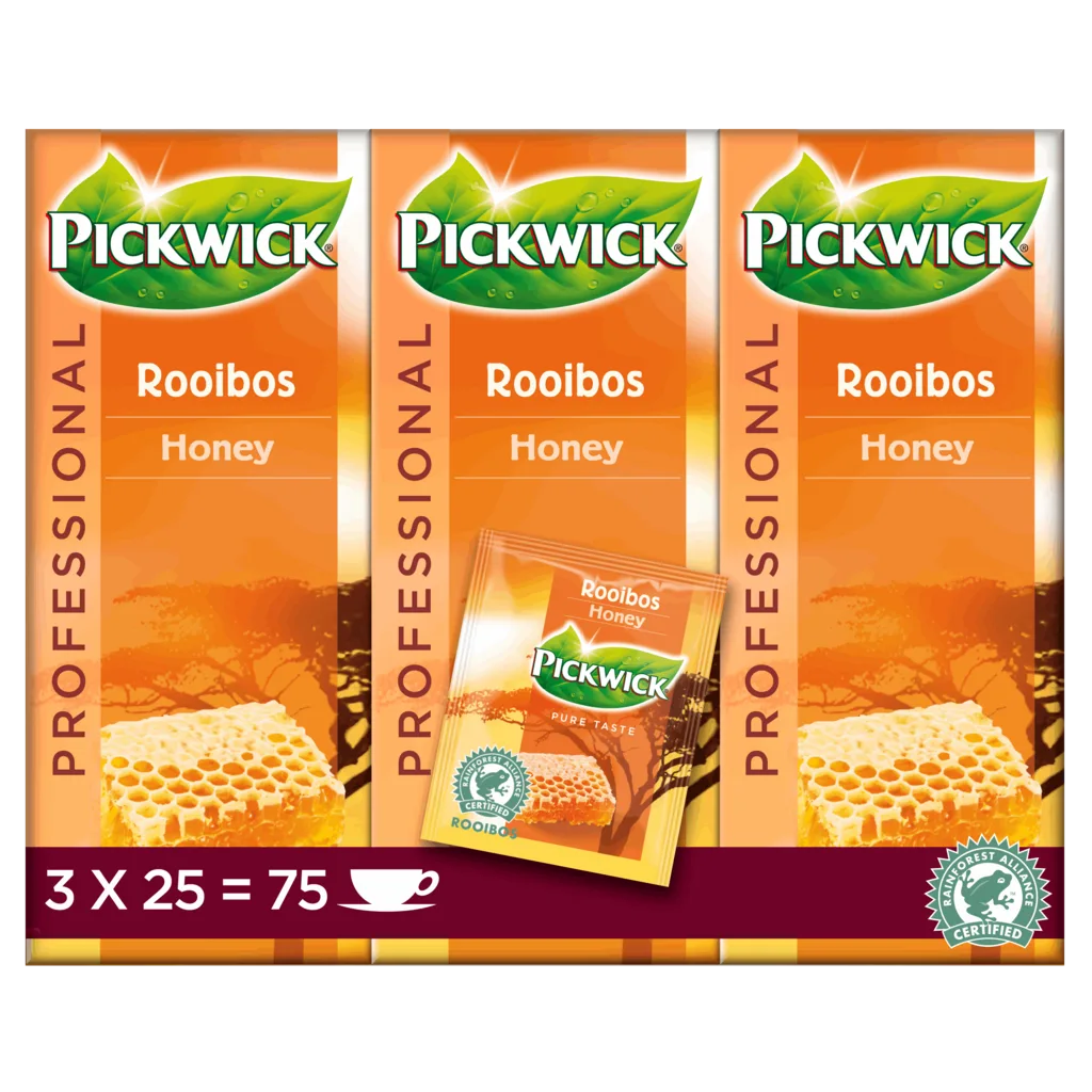 Pickwick Rooibos Honing, 75x1,5g met envelop