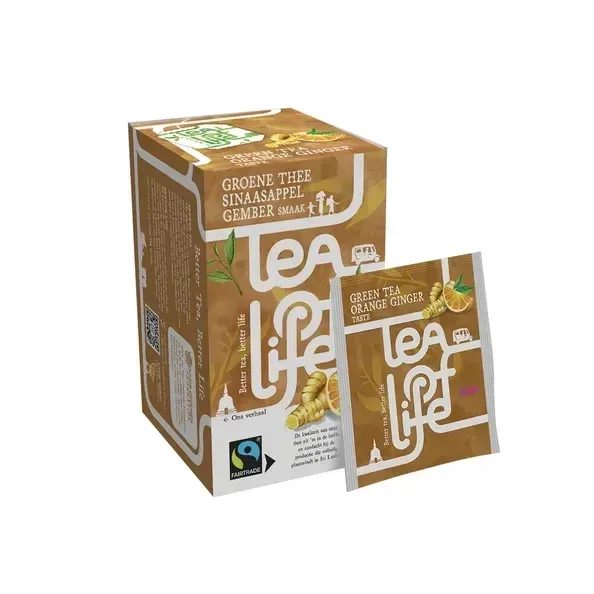 Tea of life Originals, green tea orange ginger, fairtrade